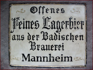 Schild der Badischen Brauerei