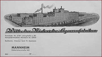 Briefkopf der Cigarrenfabrik. Briefkopf der Cigarrenfabrik.